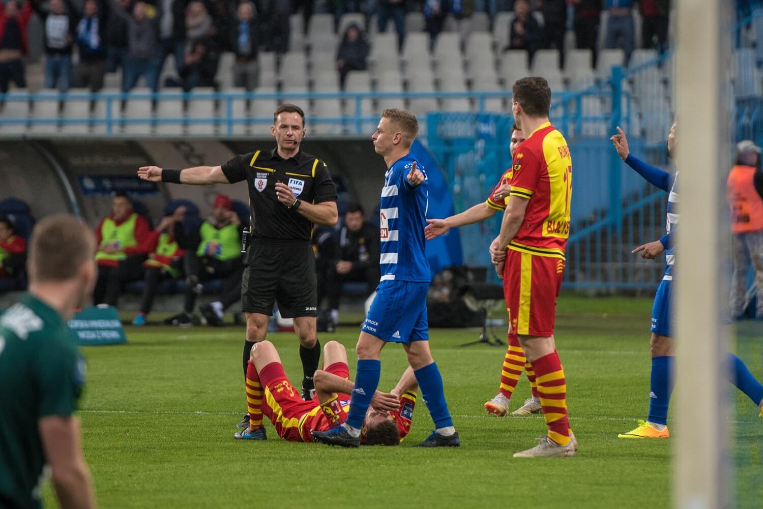 Zawodnicy Wisły Płock w meczu z Jagiellonią Białystok