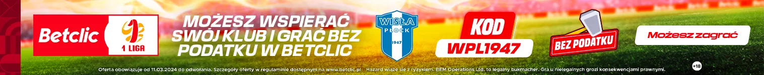 Zdjęcie przedstawia reklamę promującą możliwość wspierania klubu sportowego poprzez grę w zakładach bukmacherskich Betclic.