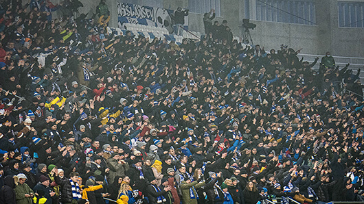 Kibice na stadionie Wisły Płock