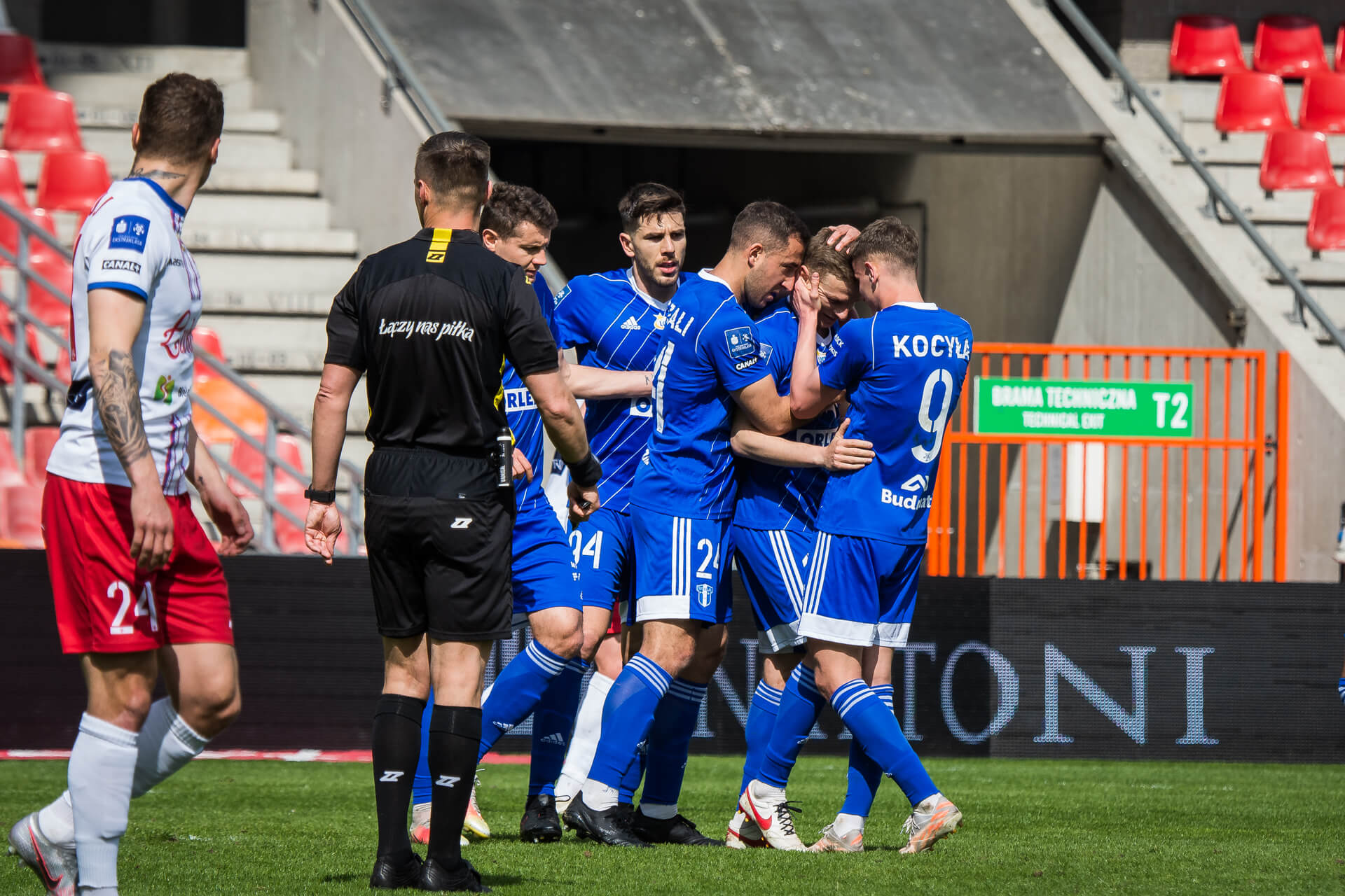 Zawodnicy Wisły Płock w meczu z Podbeskidziem Bielsko-Biała