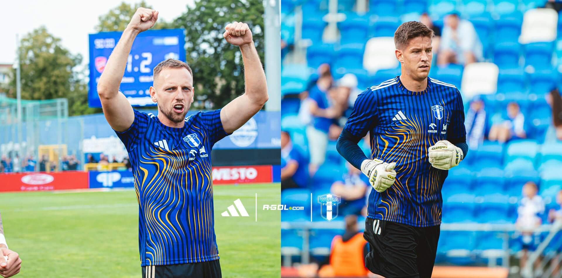 Piłkarze w koszulkach wyjazdowych Wisły Płock